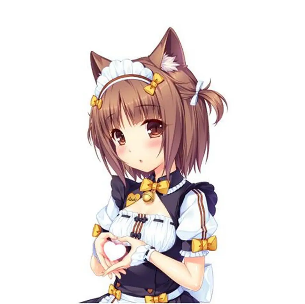 Biamoxer Womens NEKOPARA Chocola Vanille Maid Cosplay Kostuum Sexy Leuke Jurk Volledige Set