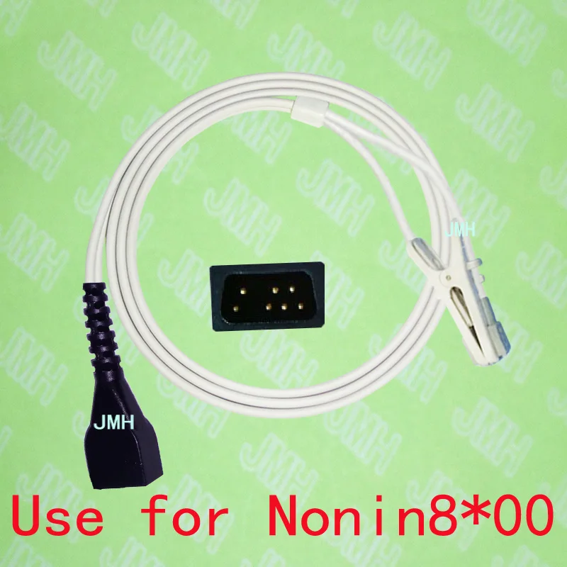 Compatible with Nonin 8500,8600,8700, 8800 Pulse Oximeter monitor, Child and Adult ear or Animal tongue clip spo2 sensor.