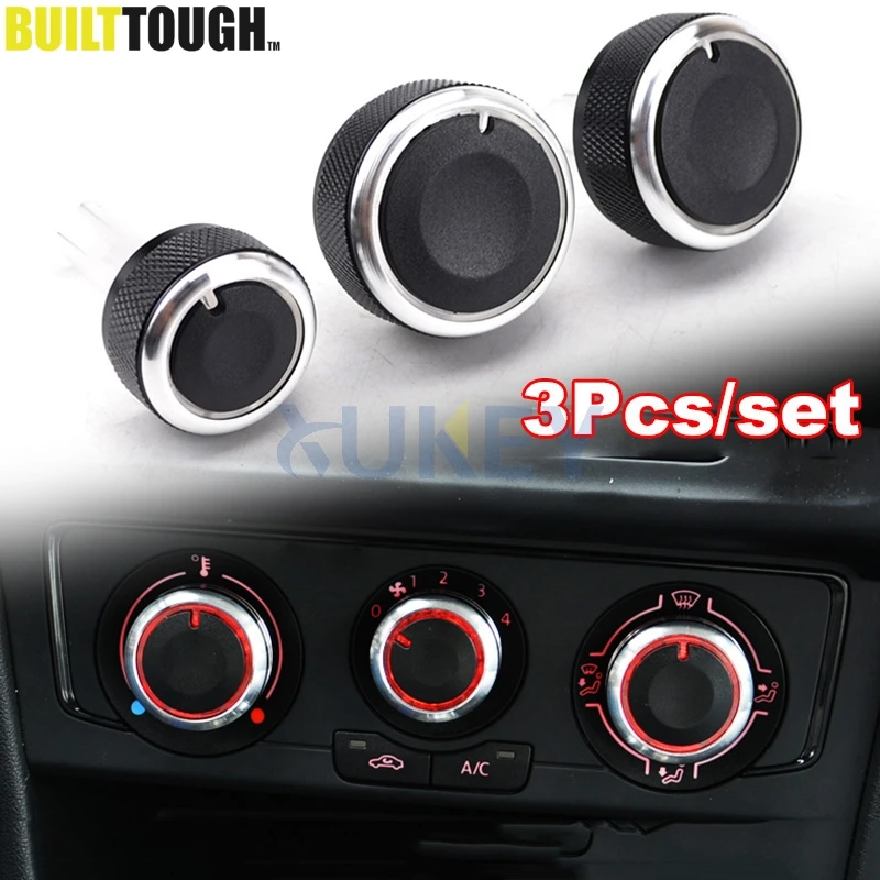 For VW Golf 4 Mk4 Passat B5 Bora Polo 6N Lupo Skoda Octavia Switch Knob Knobs Heater Climate Control Panel Buttons Dials Ring