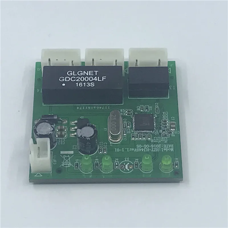 OME 3 Poorts Switch module PCBA 4 Pin Header UTP PCBA Module met LED Display Schroef gat positionering Mini PC gegevens OEM Fabriek