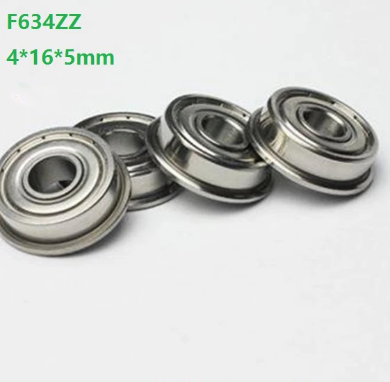 

20pcs/50pcs/100pcs F634ZZ F634Z F634 Z ZZ F634-ZZ 4x16x5mm Flange Deep Groove Ball Bearing Miniature mini 4*16*5mm