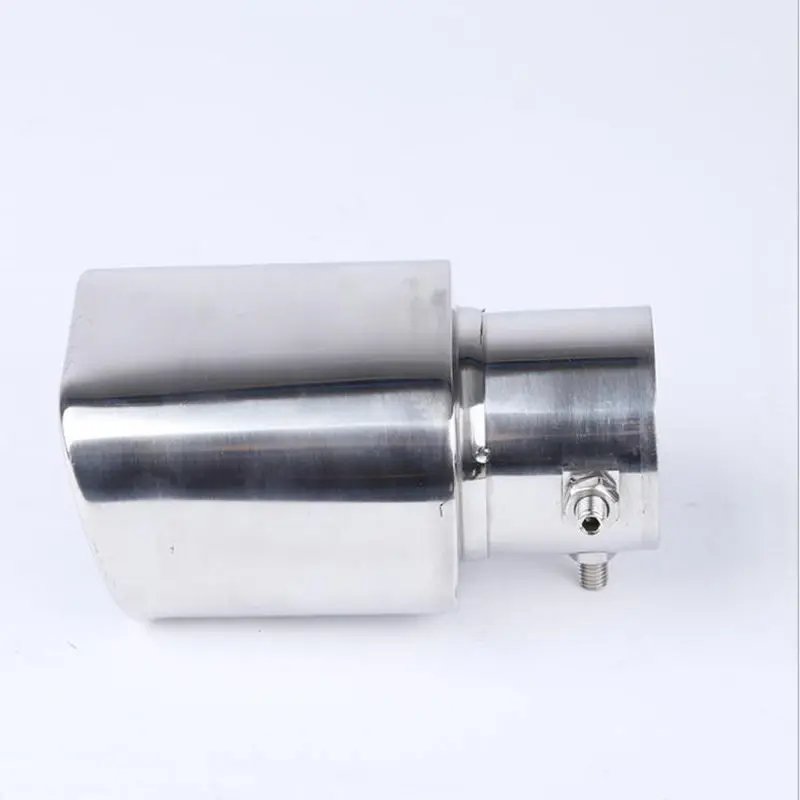 Universal Car Auto Square Exhaust Muffler Tip Stainless Steel Pipe Chrome Trim Modified Car Rear Tail Throat Exhause Liner