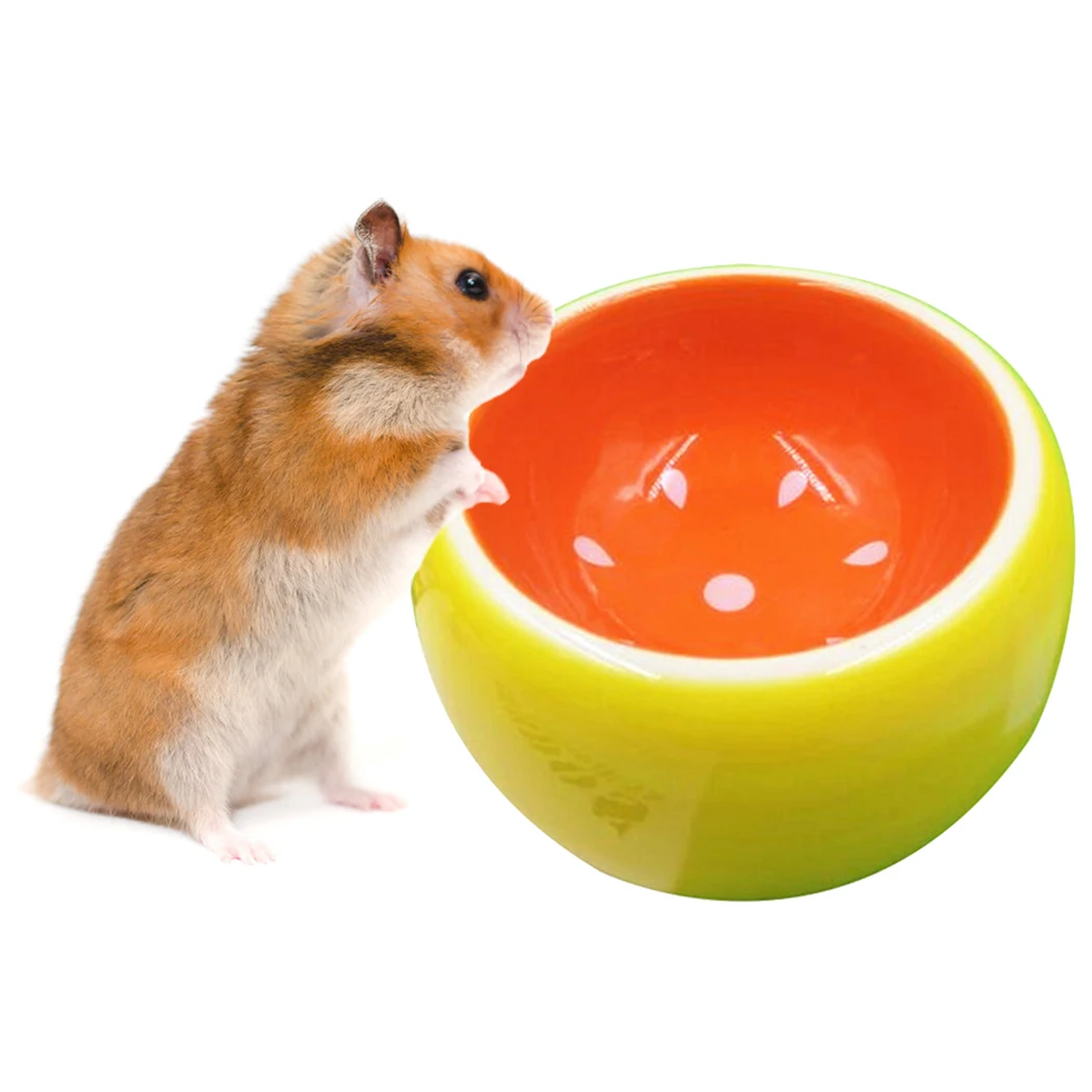 Small Pet Ceramic Bowls Creative Cute Fruit Pattern Bowl Pet Water Food Bowl For Hamster Chinchilla Rabbit Pet Feeding Supplies