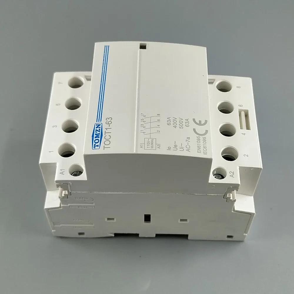 TOCT1 4P 63A 110V COIL 400V~ 50/60HZ Din rail Household ac Modular contactor  4NO or 2NO 2NC Contactors