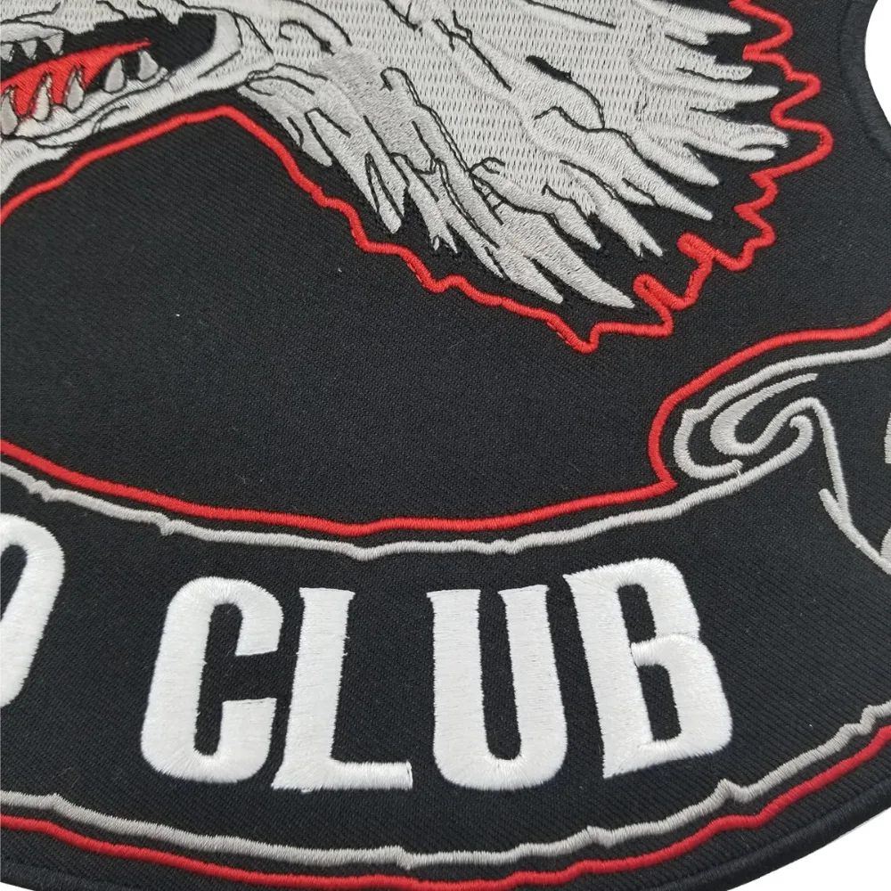 Lone Wolf No Club Back Biker MC Patches Motorcycle Club Jacket Patch Back Custom Large Size Jacket Vest Punk Rock Badge