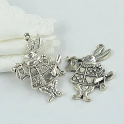 7Pcs metal rabbit Charm vintage Tibetan Silver Pendant Jewelry Products Charms Diy Pendants For Necklace Bracelets D962