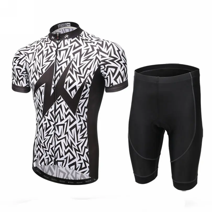 

XINTOWN Stripe Cyling Bike Short Sleeve Men Cycling Jersey bib shorts Suit Breathable MTB Clothing