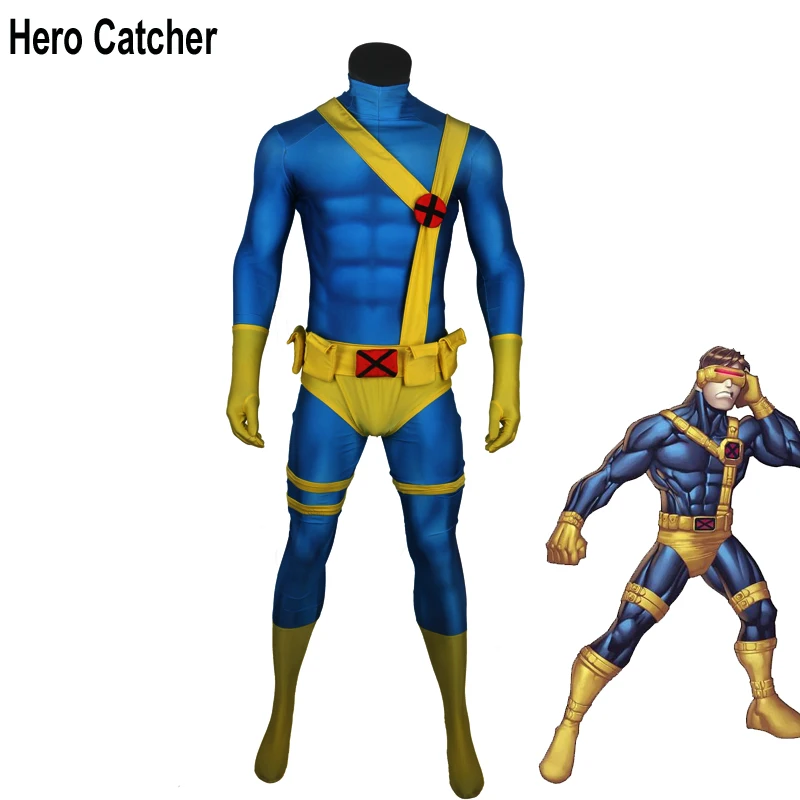 Hero Catcher High Quality Muscle Shade Cyclops Cosplay Costume With Accessory Cyclops Zentai Suit