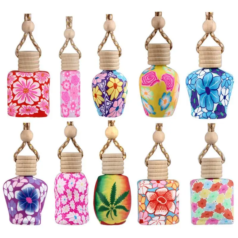 New Arrival Car Hanging Decoration Ceramic Essential Oil Perfume Bottle Hang Rope Empty Bottle LX7250