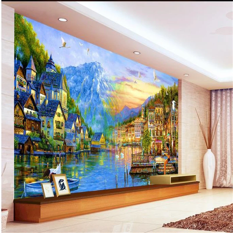 

beibehang stereoscopic mediterranean sea romance murals Chinese TV backdrop wallpaper living room bedroom mural papel de parede