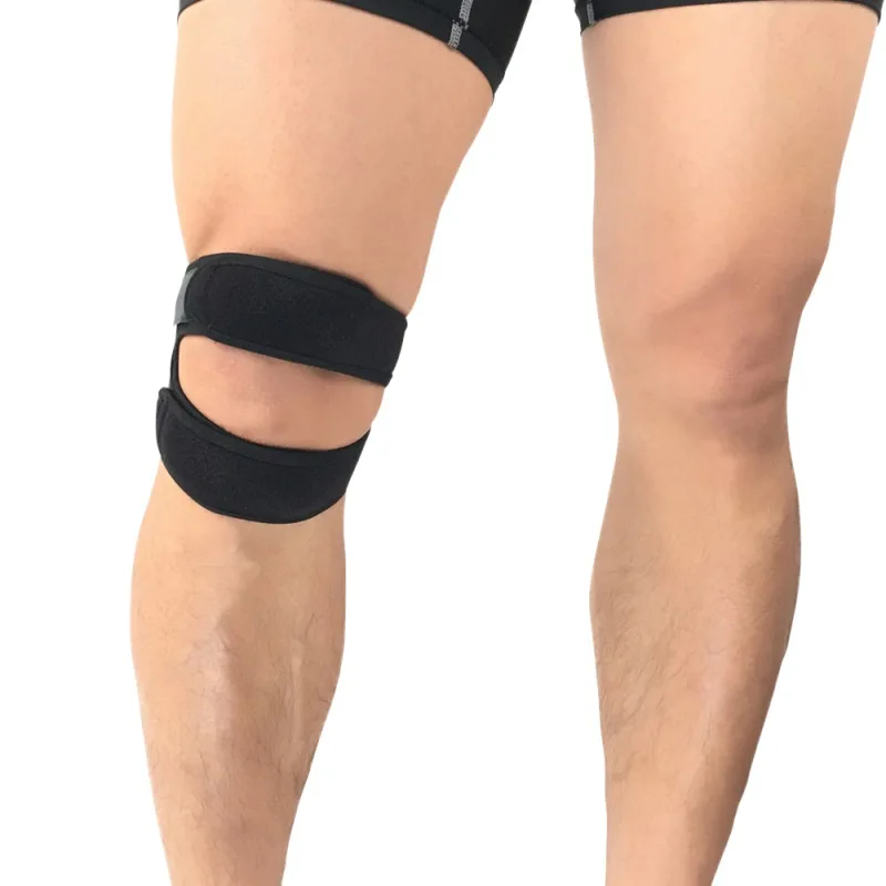 1 sztuk pod ciśnieniem pkład kolana rękaw bandaż ściągający Pad elastyczne szelki z dziurą na kolanie Kneepad bezpieczeństwa koszykówka tenis jazda