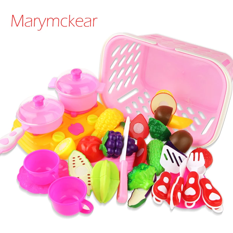 26 Pcs/Set Fruits Vegetable Cutting Toy Cocina Juguete Kitchen Toy Pretend Play Toys Food & Kitchen Ware Cognitive Toy for Kids