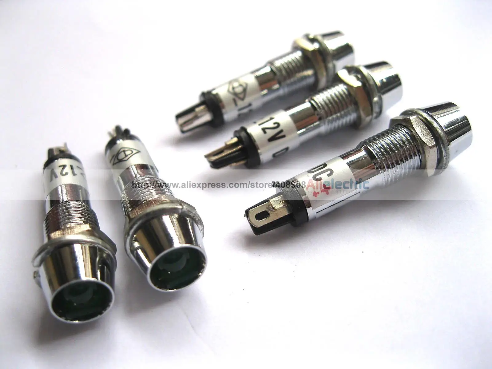 100 Pcs Opening diameter: 8mm LED Indicator Green/yellow/red Color DC 12V New