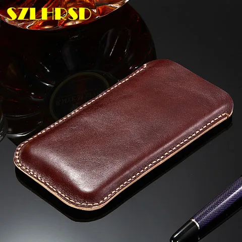 for Samsung Galaxy A90 Genuine Leather phone bags for ZTE Blade L8 Case Flip cover slim pouch stitch sleeve Cubot X19 Doogee S90