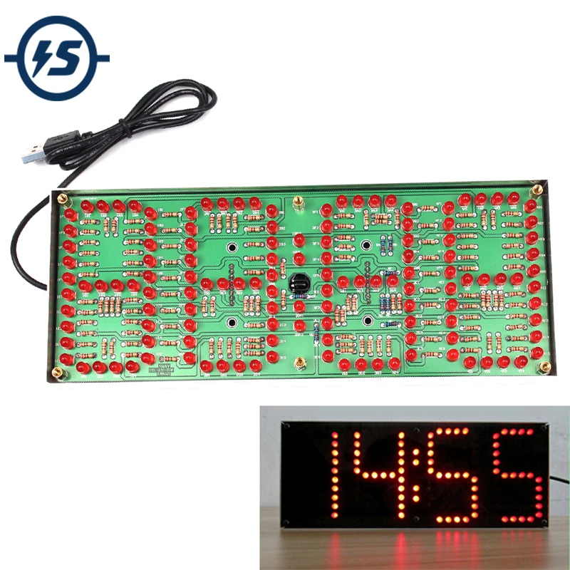 Czerwony wyświetlacz LED zegar moduł DIY zestaw 1-cal ECL-132 zegarek DIY zestaw zdalnego sterowania zegar garnitur czasu LED ekran zestaw