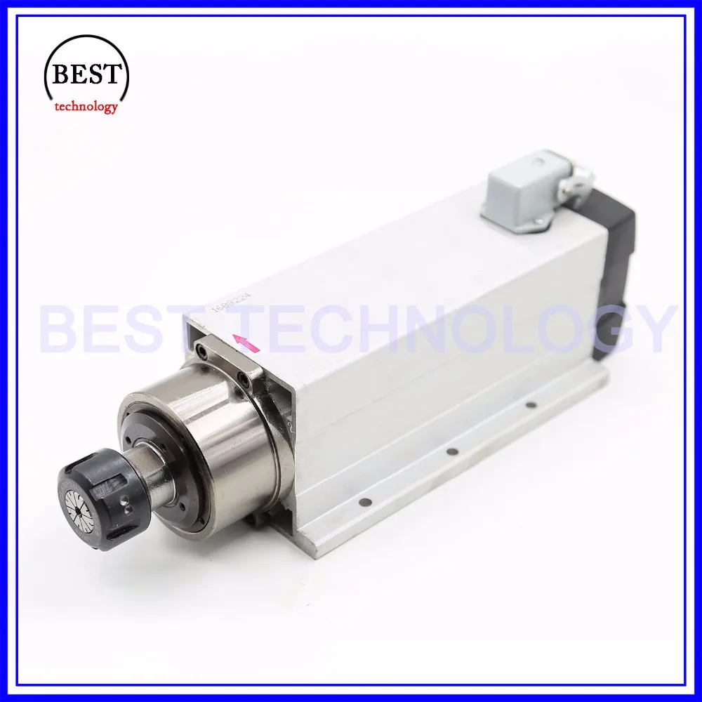 New arrival! 4kw ER25 air cooled spindle motor air cooling 18000rpm 4.0kw 4 bearings 220v/380v square spindle motor for CNC