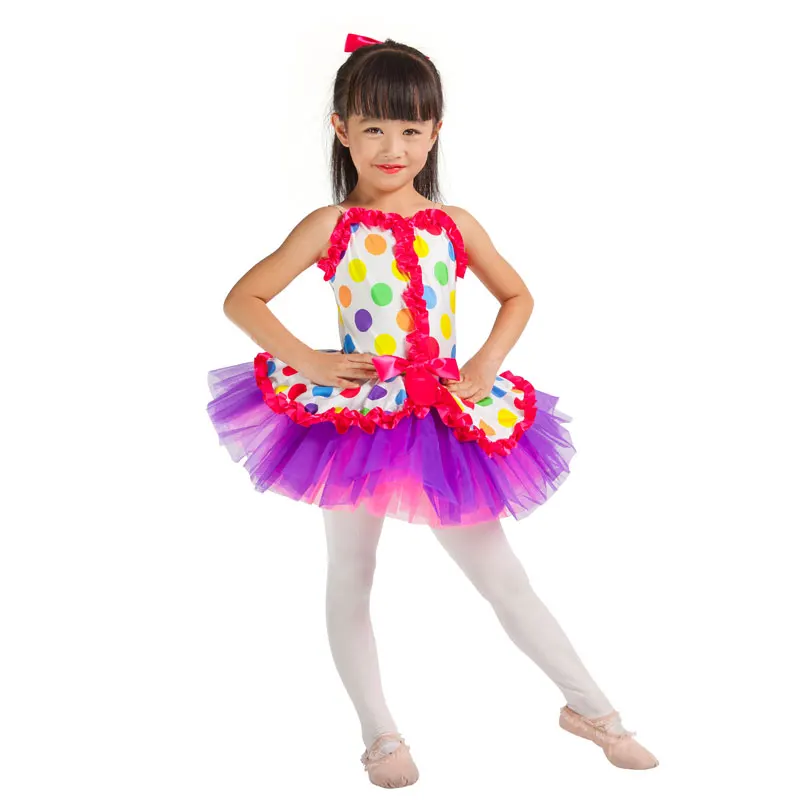 

New Bright Polka Dot Printed Children Ballet Tutu Dance Dress,Professional Stage Performance Costume for Girls,Nice Party Dress