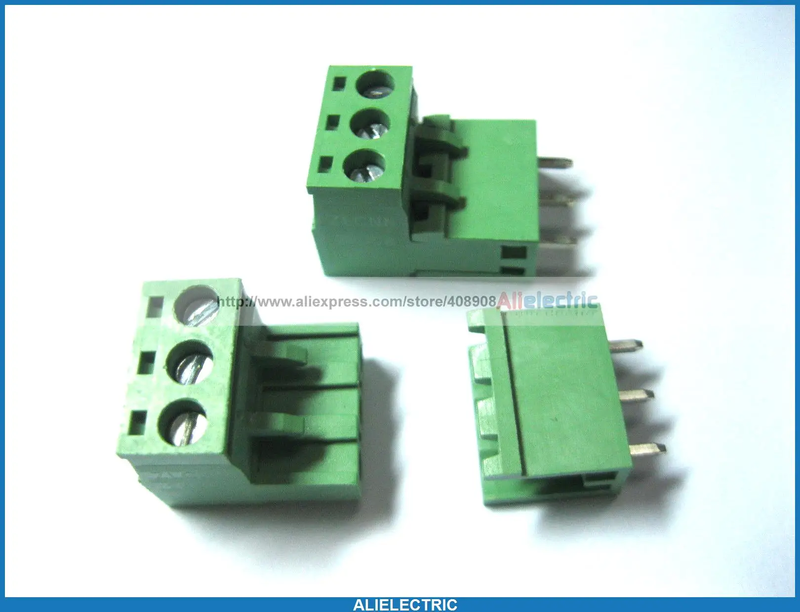 10 Pcs Green 3 Pin 5 08mm Screw Terminal Block Connector Pluggable Type