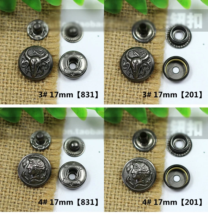 50sets/lot fashion DIY leather snap button sewing metal hardware accessories