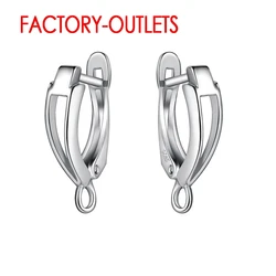 Pendientes de plata de ley 925, accesorios para piezas de joyería DIY hechas en casa, precio para un solo par, diseño Simple de plata de alta calidad