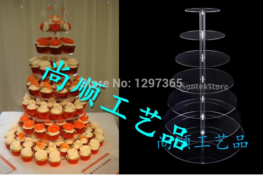 

Free Shipping 7 tier Factory acrylic cake stand acrylic cupcake display stand acrylic tower cupcake stand podium