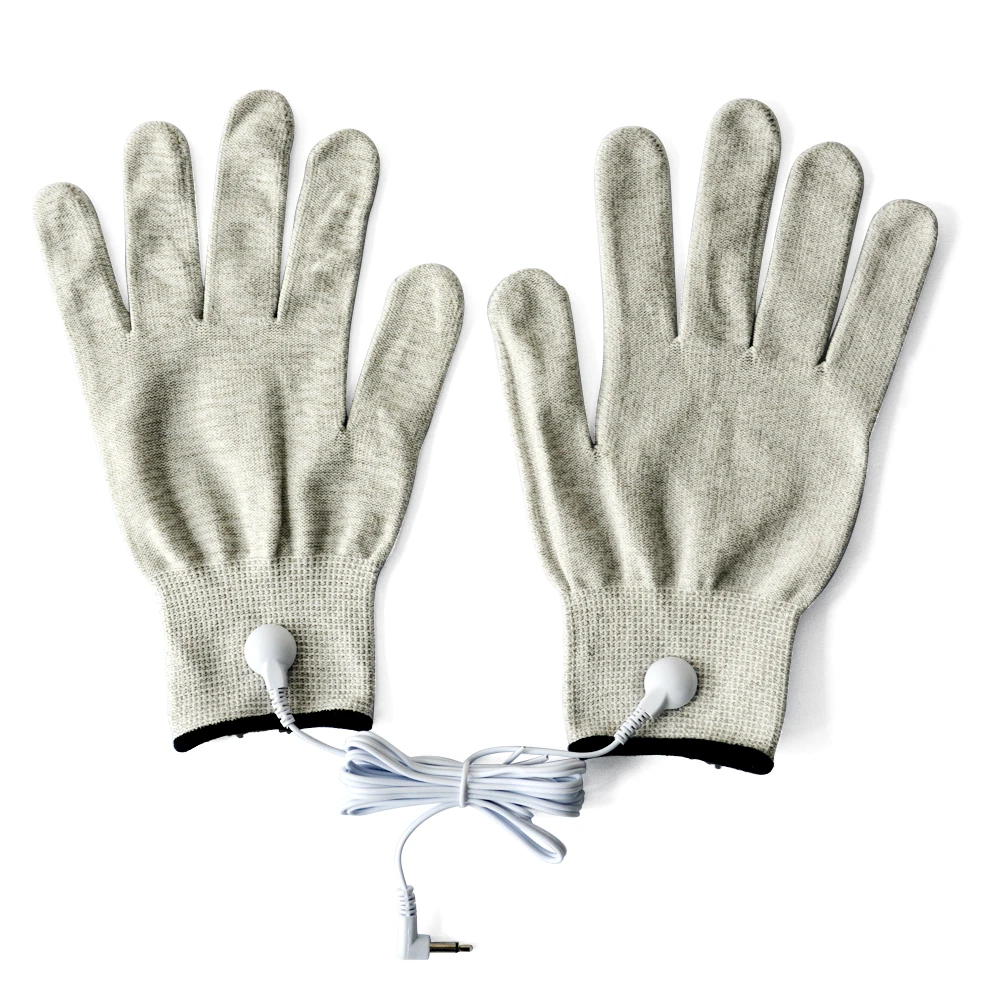 

1 Pair Conductive Fiber Electrode Gloves Massage TENS Gloves With Jack DC 2.5mm Lead Wire For TENS/EMS Machines