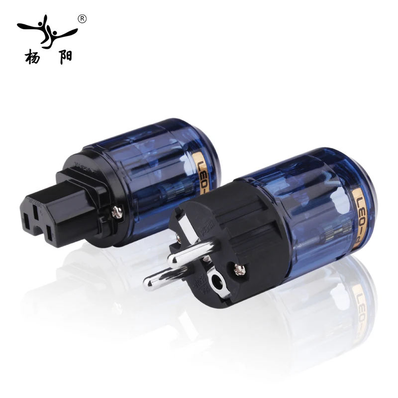 Spina di alimentazione ue una coppia oyhelper rodiato C-037 spina IEC + P-037E spina di alimentazione Schuko maschio e femmina spina di alimentazione EUR