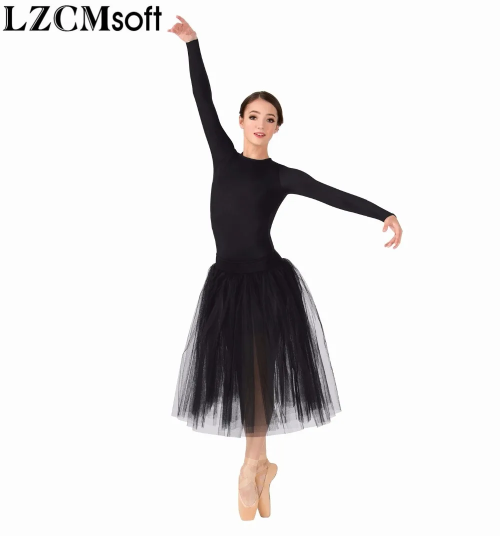 LZCMsoft Womens Snap Crotch Long Sleeve Leotard Girls Spandex Nylon Black Gymnastics Leotards Bodysuit Dance Costumes for Adults