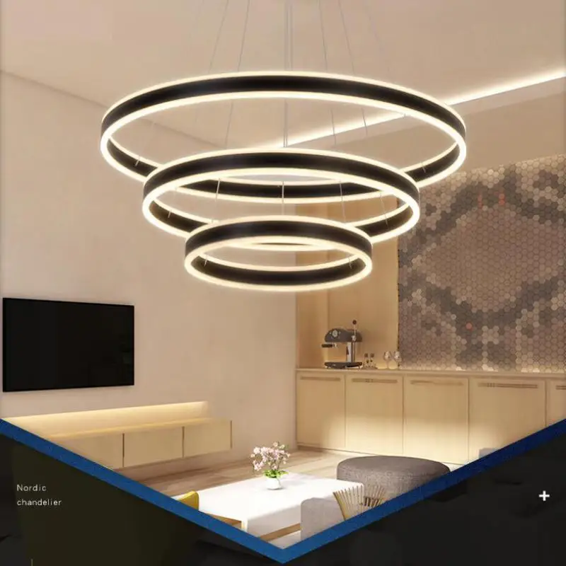 Modern 1-3 pcs led ring pendant lights for study room reading Light for Dining Room office led Luminaire Suspendu hanging lamp