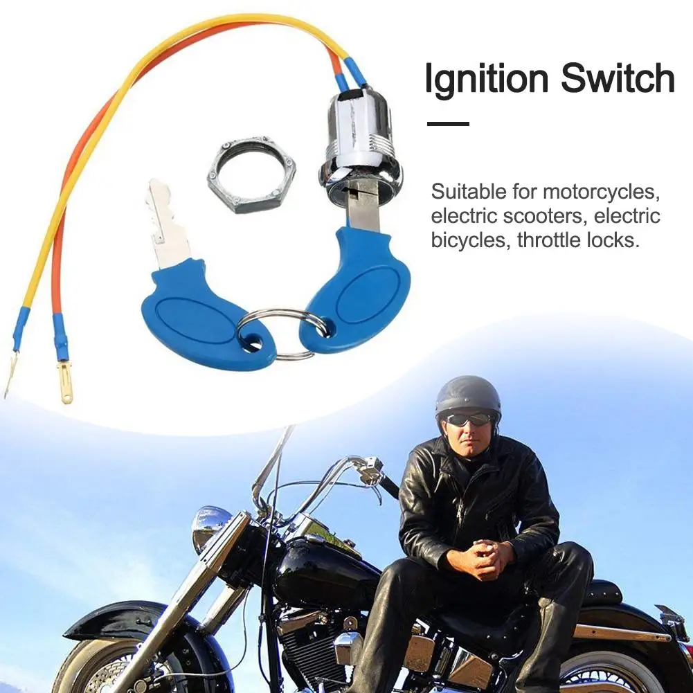 Ignition Key Switch Lock With Reliable Locking Mechanism 2-wire Electric Scooter Ignition Key Switch Lock Electric 2 Wires 2 Key