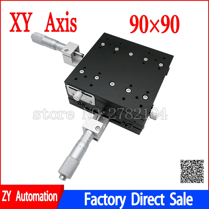 XY Axis 90*90mm Trimming Station Manual Displacement Platform Linear Stage Sliding Table XY90-LM XY90-C LY90-R Cross Rail