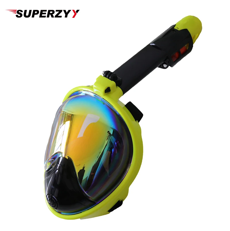 Snorkeling mask diving mask underwater Scuba AntiFog 180 degree wide view Full Face Diving Mask Snorkel Set Snorkel mask