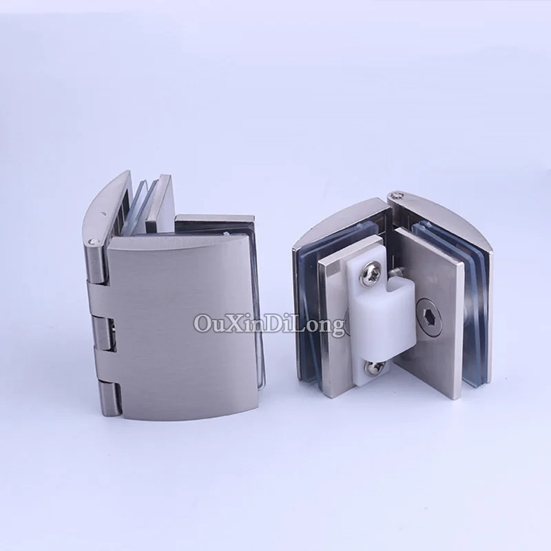 High Quality 4PCS Glass Cabinet Door Hinges Wine / Display Cupboard Cabinet Door Hinges Brushed Glass Clamps for 5~8mm/8~10mm