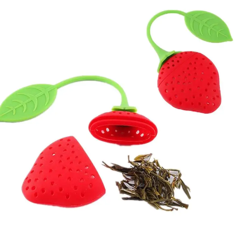

Strawberry Design tea infuser Silicone Loose Tea Leaf Strainer Herbal Spice Infuser Filter Tools strainer for tea bag SN362