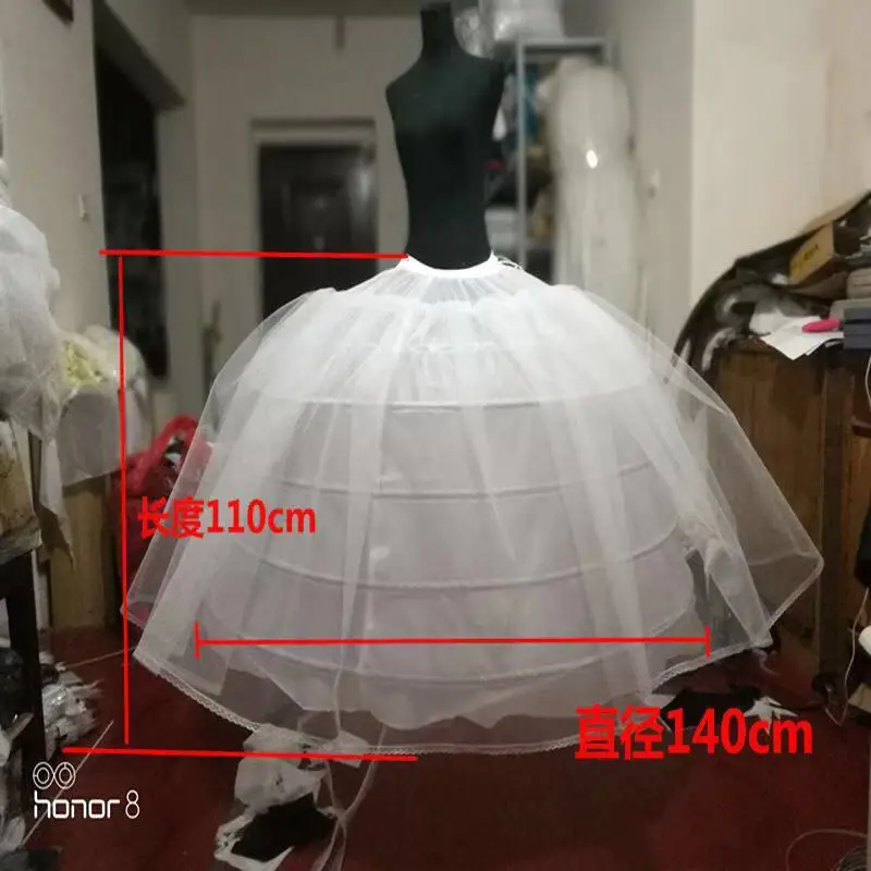 2018 New Hot Sell 7 Hoops Big White Petticoat Super Fluffy Crinoline Slip Underskirt For Wedding Dress Bridal Gown In Stock