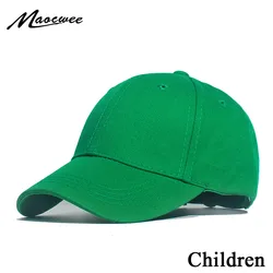 Gorra de béisbol con cierre trasero para niño y niña, gorro de Color liso, Color verde, estilo Hip Hop, para primavera y verano, 1 a 7 años, novedad