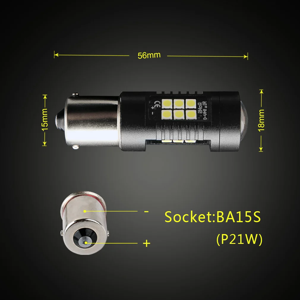 2 stücke P21W LED 1156 BA15S Led-lampen Auto Lichter 1200Lm Blinker Umge Licht R5W 3030 LEDs 12V 24V Autos Lampe D040