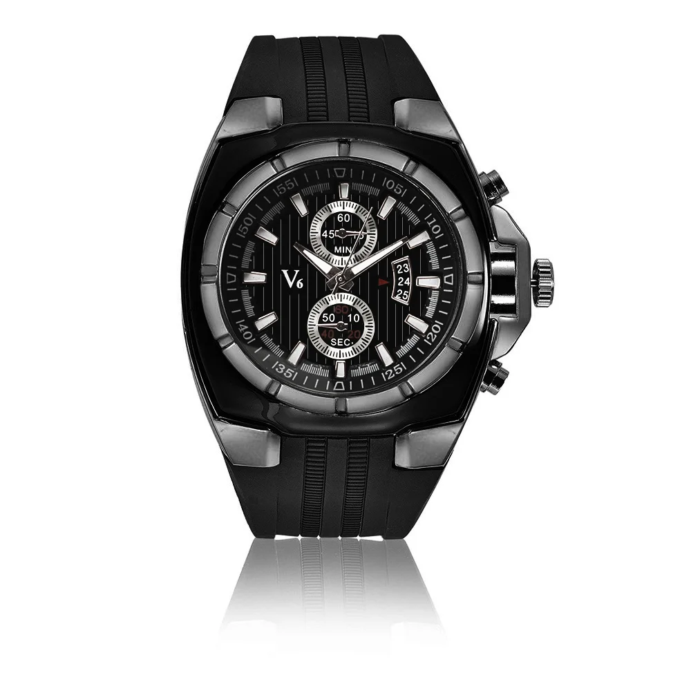 Montre militaire V6 pour hommes, marque de luxe, mode Sport, bracelet en Silicone, horloge saat reloj hombre