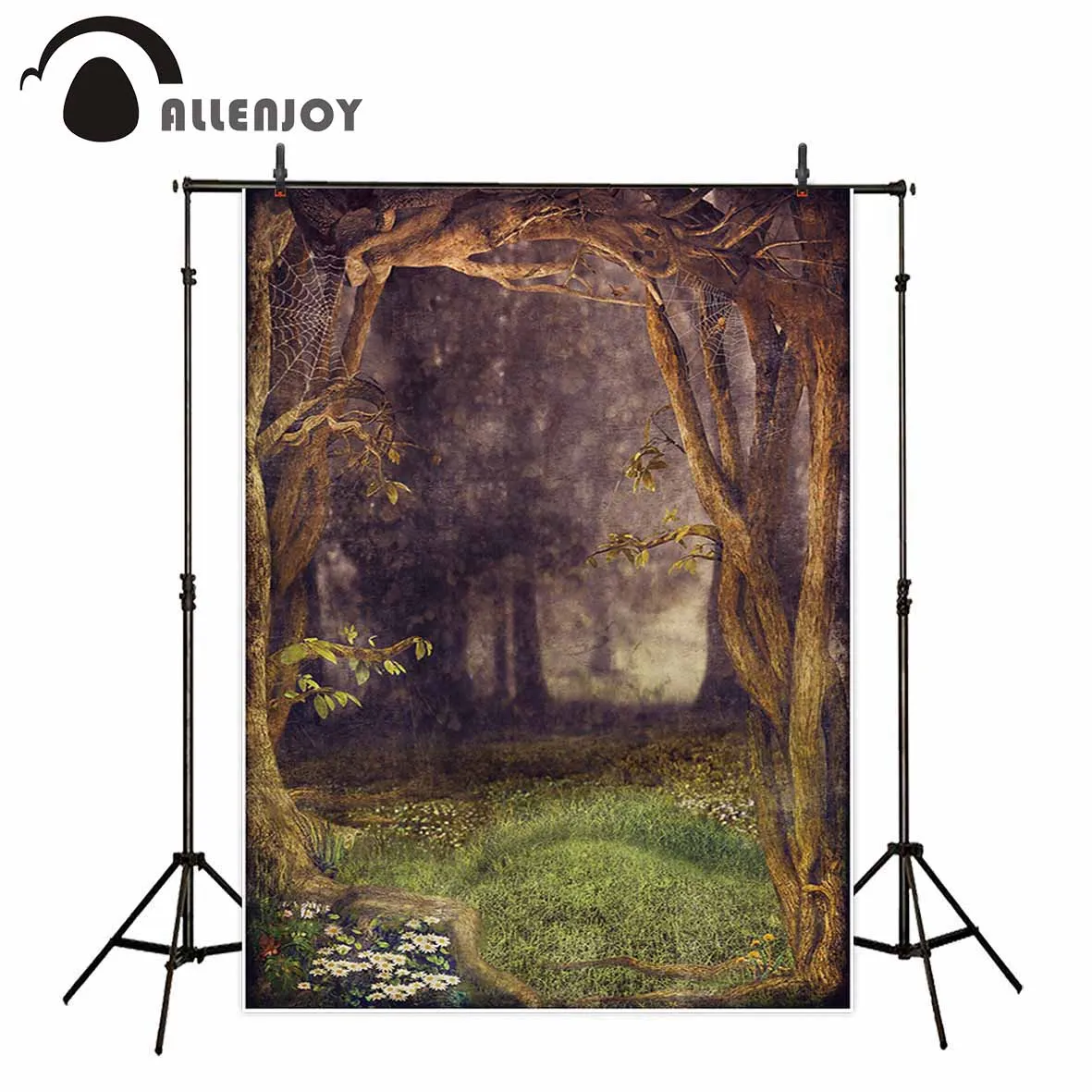 Allenjoy in glomy forest spider web винтажный фон трава деревья фото украшения для дома для фотосессии украшения