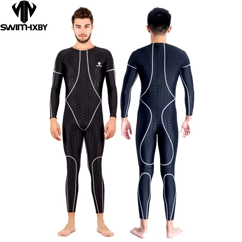 HXBY Sharkskin Full Body Bathing Suit One Piece Swimsuit Men Swimwear Mens Competition Racing Training Swimsuit Swimming Suit