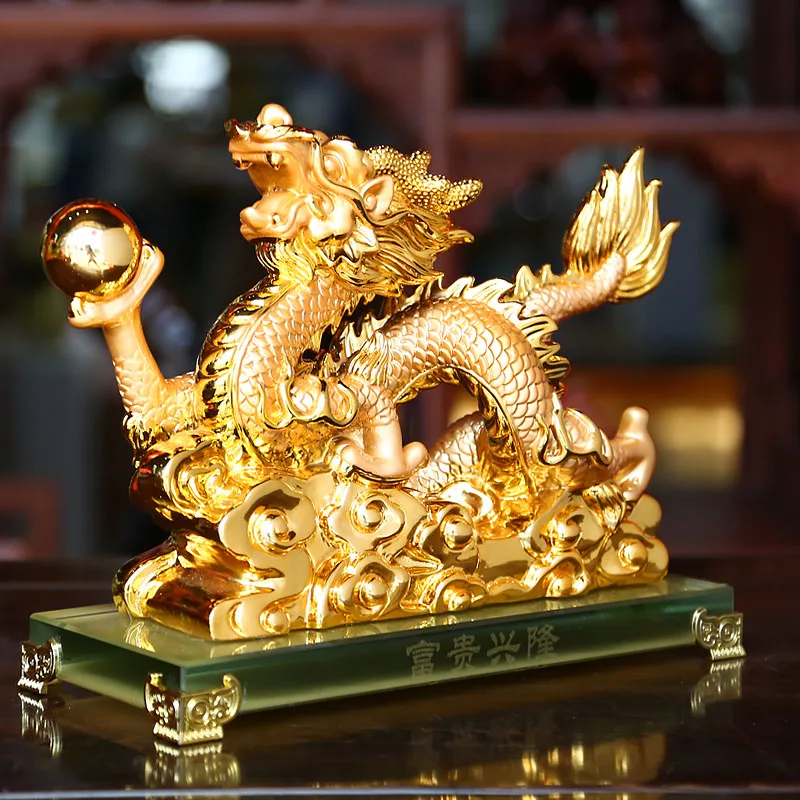 If the good fortune feng shui ornaments Shuilong light plating Pearl Crafts Ornament Home Furnishing 1136 dragon catch