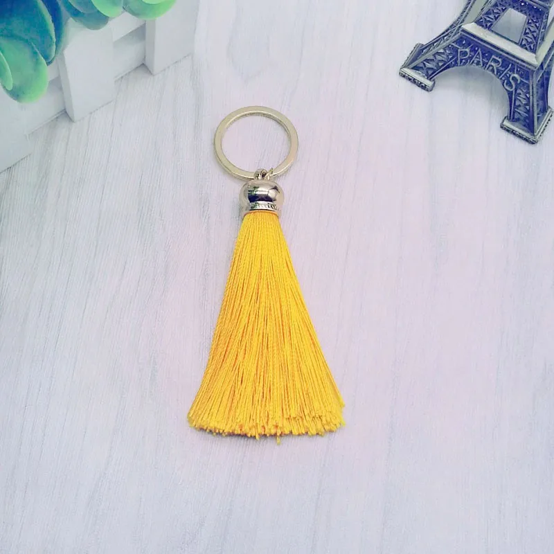 Modischer Quasten-Schlüsselanhänger für Damen, niedlicher Quasten-Schlüsselanhänger als Taschenaccessoire - Seidenquasten Autoschlüsselanhänger Fransen-Schmuck Großhandel – Detail 16