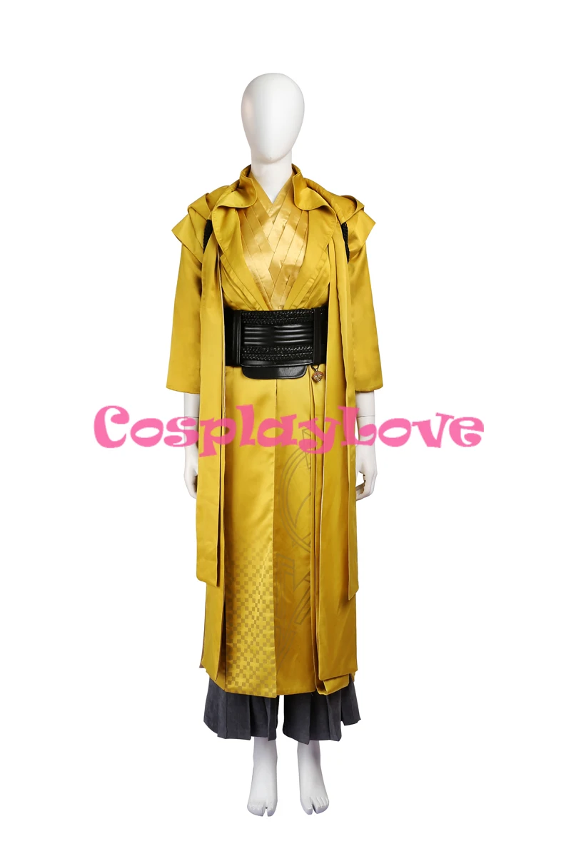 Newest Movie Doctor Strange Clothing Superhero Costume Ancient One Cosplay Costume Custom Made Yellow Combat for Adult