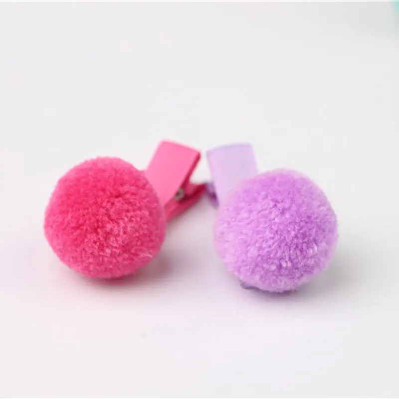 Cute Girls Fluffy Ball Pompom Hairpins Elastic Ponytail Holder Hairband Mini All-inclusive Hair Clip Hair Ropes Hair Accessories