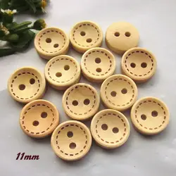 50 sztuk 11mm/13mm/15mm kolor drewna linia przerywana drewno dekoracyjne guziki do szycia diy scrapbooking craft odzież akcesoria