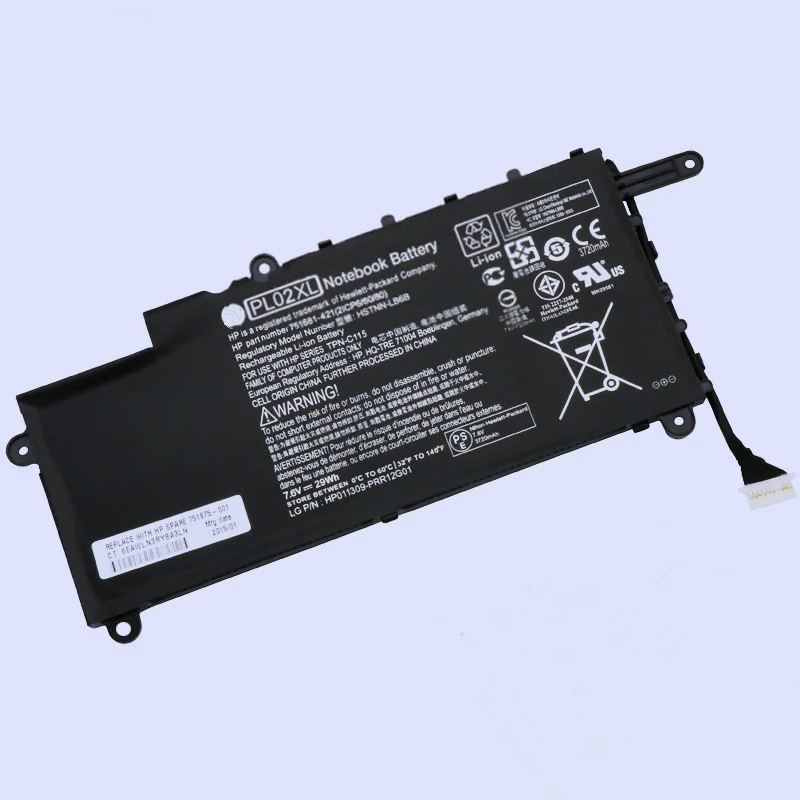 

Original Laptop replacement Li-ion Battery PL02XL HSTNN-LB6B DB6B 751681-231 For HP Pavilion 11 X360 TPN-C115 29WH 3720MAH 7.6V