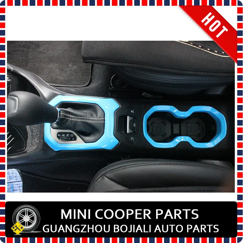

Car Accessory Pure Blue Shift gear cover&cup holder covers For Renegade decoration(1PC/SET)