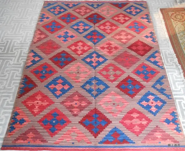 Contracted Kilim Throw Carpets Handmade Turkish Runner Carpet Room Floor Decoration Museum Natural Sheep Wool