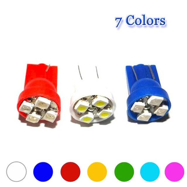 2000X Car styling Car Auto LED W5W T10 194 4 SMD 1210 LED 3528 10MA 12V parking light Auto univesal car light 7 colors