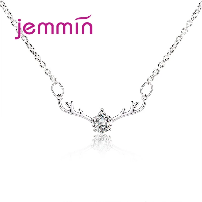 

Excellent Quality 925 Silver Necklace For Women Girl Ladies Special Elk Deer Hear Design Lucky Christmas Present Wholes